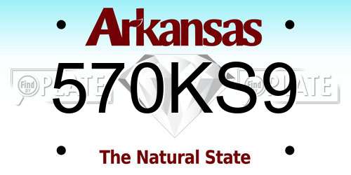 570KS9 Arkansas License Plate