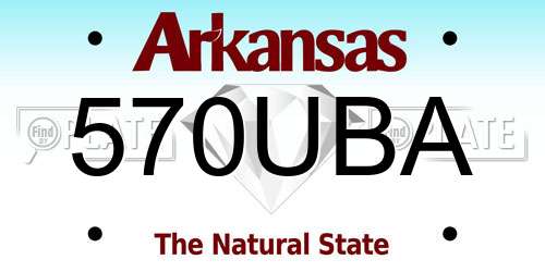 570UBA Arkansas License Plate