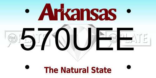 570UEE Arkansas License Plate