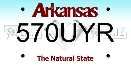 570UYR Arkansas License Plate
