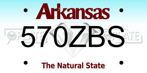570ZBS Arkansas License Plate