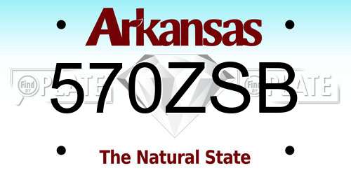 570ZSB Arkansas License Plate