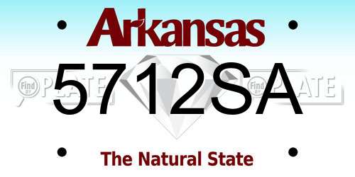 5712SA Arkansas License Plate