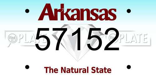 57152 Arkansas License Plate