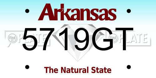 5719GT Arkansas License Plate