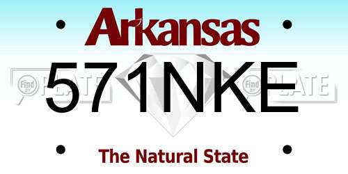 571NKE Arkansas License Plate