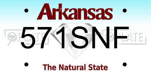 571SNF Arkansas License Plate