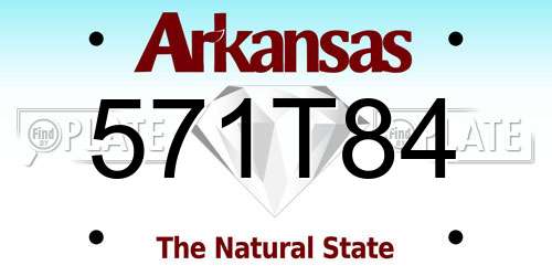 571T84 Arkansas License Plate