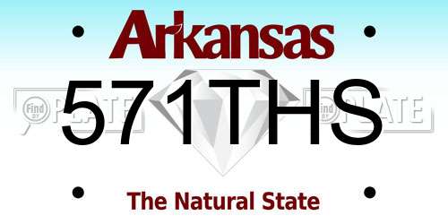 571THS Arkansas License Plate