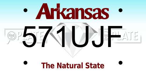 571UJF Arkansas License Plate