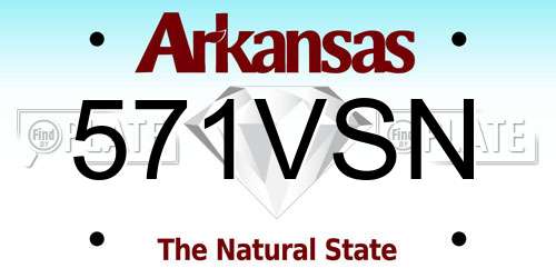 571VSN Arkansas License Plate