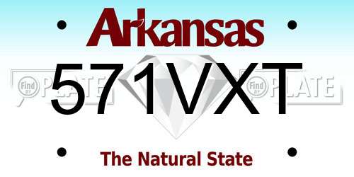 571VXT Arkansas License Plate