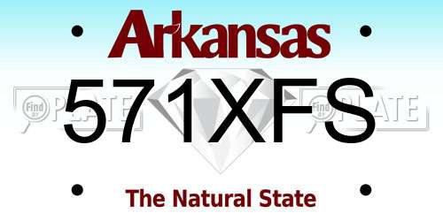 571XFS Arkansas License Plate