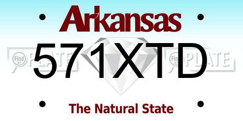 571XTD Arkansas License Plate