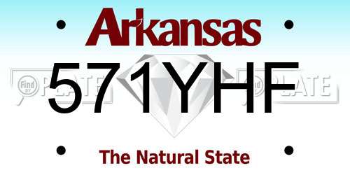 571YHF Arkansas License Plate