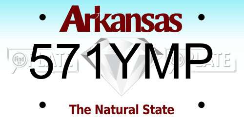 571YMP Arkansas License Plate