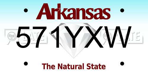 571YXW Arkansas License Plate