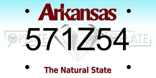 571Z54 Arkansas License Plate