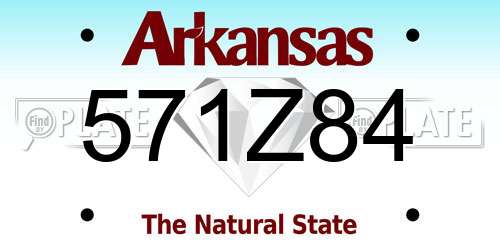 571Z84 Arkansas License Plate