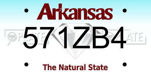 571ZB4 Arkansas License Plate