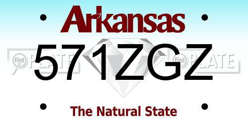 571ZGZ Arkansas License Plate