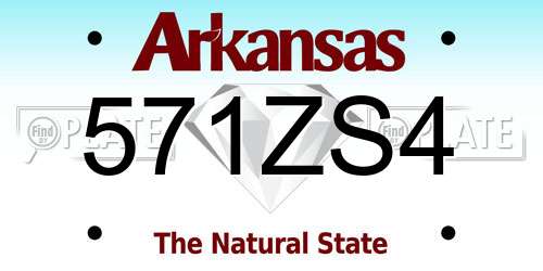 571ZS4 Arkansas License Plate