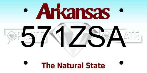 571ZSA Arkansas License Plate