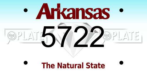 5722 Arkansas License Plate