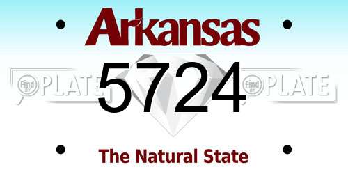 5724 Arkansas License Plate