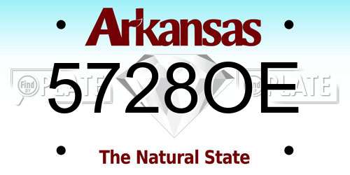 5728OE Arkansas License Plate