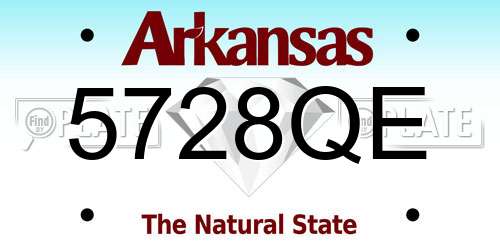 5728QE Arkansas License Plate