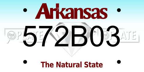 572B03 Arkansas License Plate