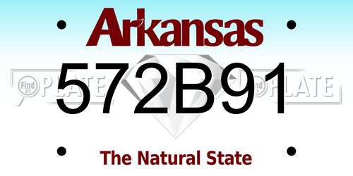 572B91 Arkansas License Plate