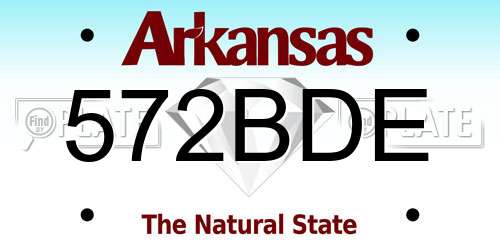 572BDE Arkansas License Plate