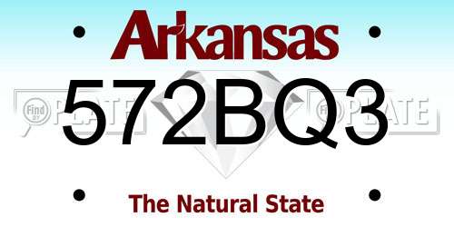 572BQ3 Arkansas License Plate