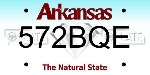 572BQE Arkansas License Plate