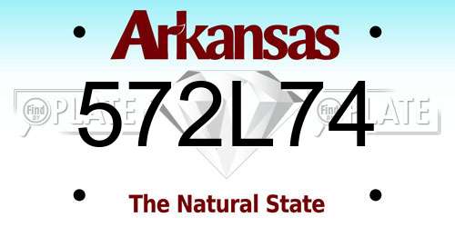 572L74 Arkansas License Plate