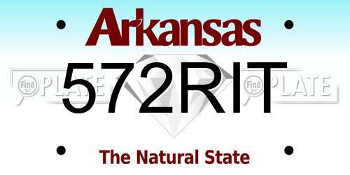 572RIT Arkansas License Plate