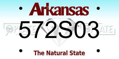 572S03 Arkansas License Plate