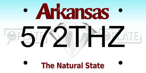 572THZ Arkansas License Plate