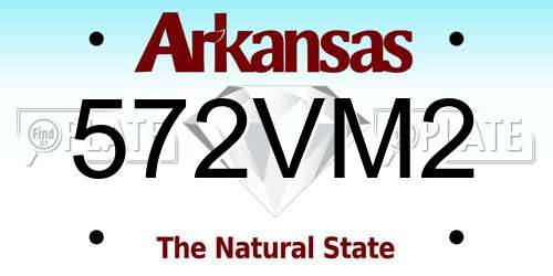 572VM2 Arkansas License Plate