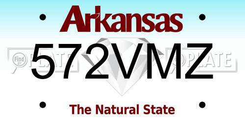 572VMZ Arkansas License Plate
