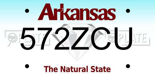 572ZCU Arkansas License Plate