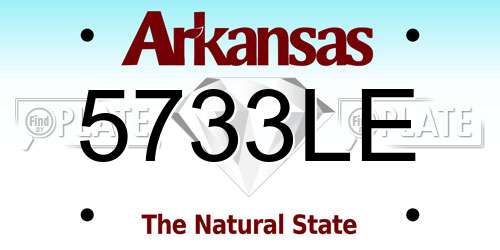 5733LE Arkansas License Plate