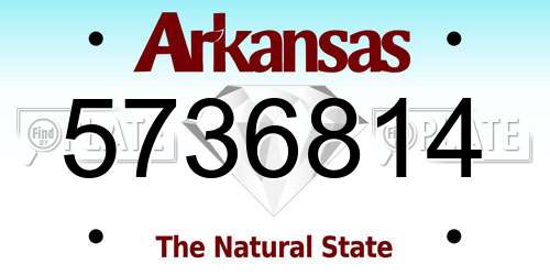5736814 Arkansas License Plate