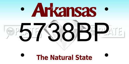 5738BP Arkansas License Plate