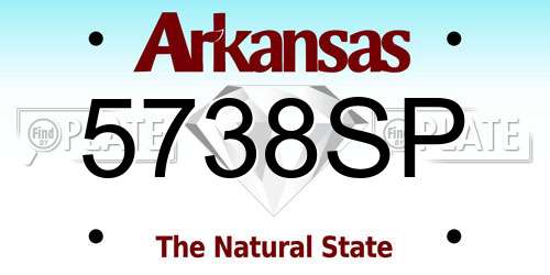 5738SP Arkansas License Plate