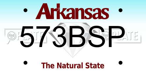 573BSP Arkansas License Plate