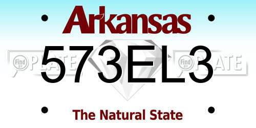 573EL3 Arkansas License Plate
