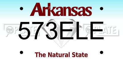 573ELE Arkansas License Plate